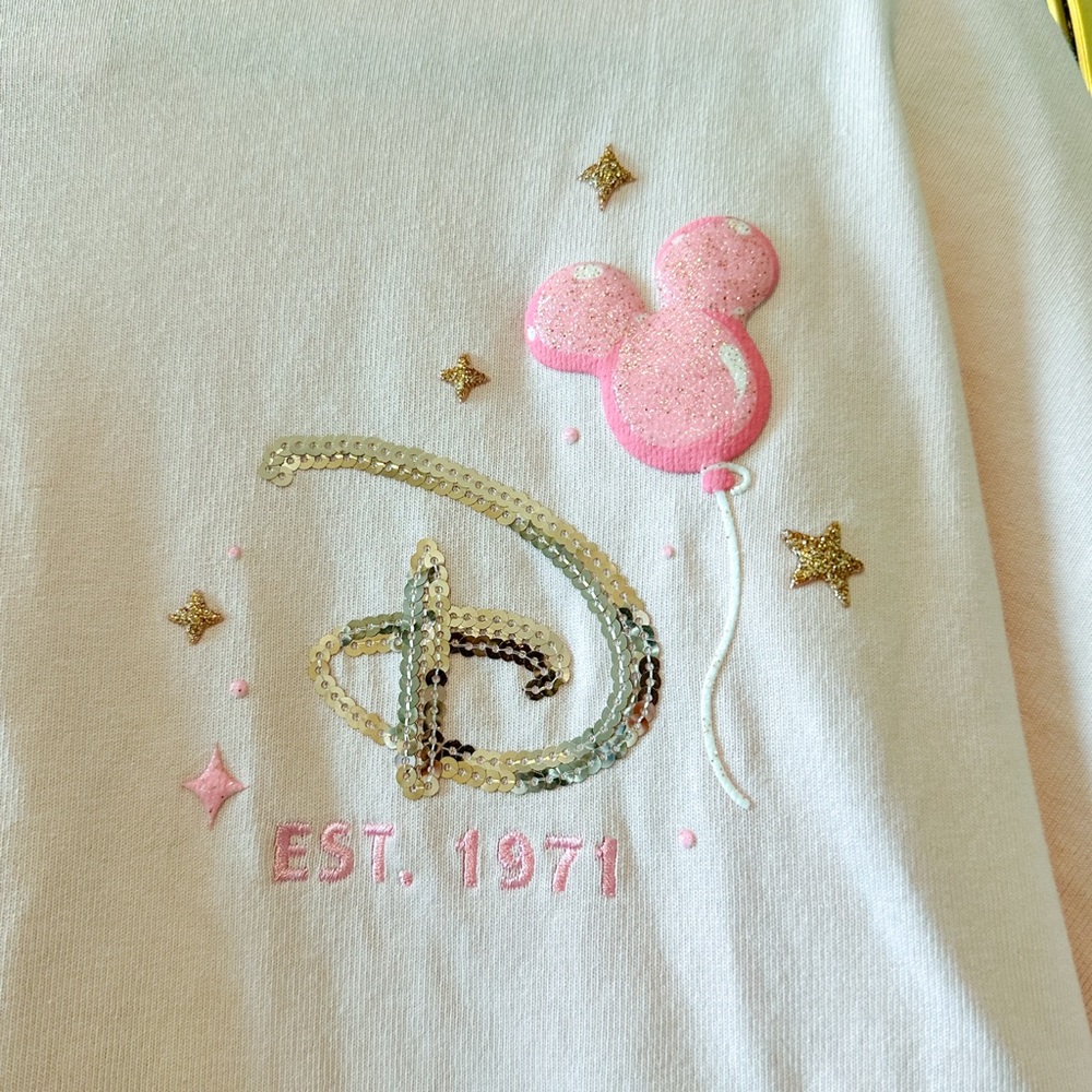 Disney World Pink Balloon Jersey Sweatshirt in XS - NWT - Picture 6 of 9
